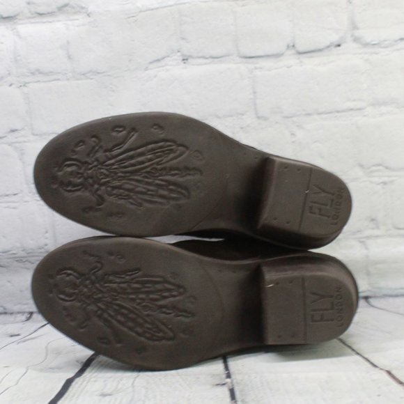 FLY LONDON Leather Side-Zip Ankle Boots Size 37 - Picture 9 of 9